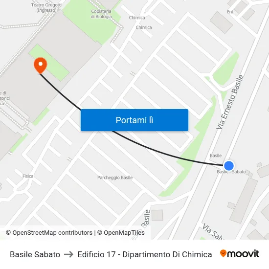 Basile Sabato to Edificio 17 - Dipartimento Di Chimica map
