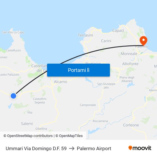 Ummari Via Domingo D.F. 59 to Palermo Airport map