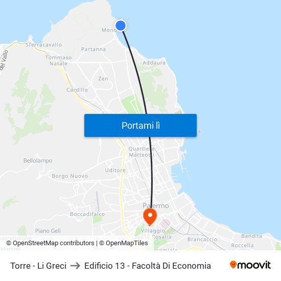 Torre - Li Greci to Edificio 13 - Facoltà Di Economia map