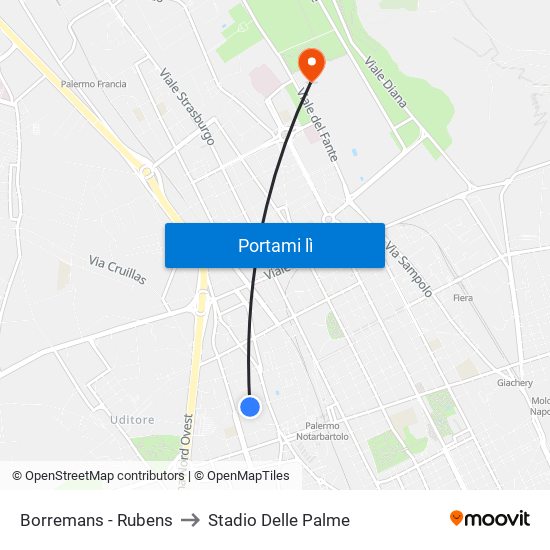 Borremans - Rubens to Stadio Delle Palme map