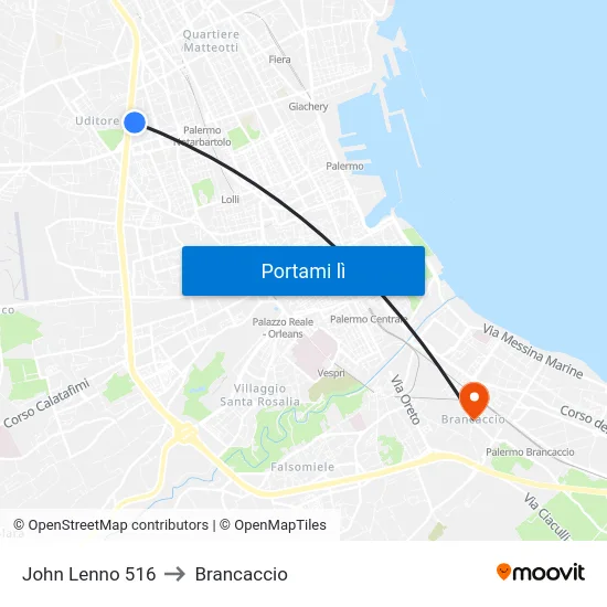 John Lenno 516 to Brancaccio map