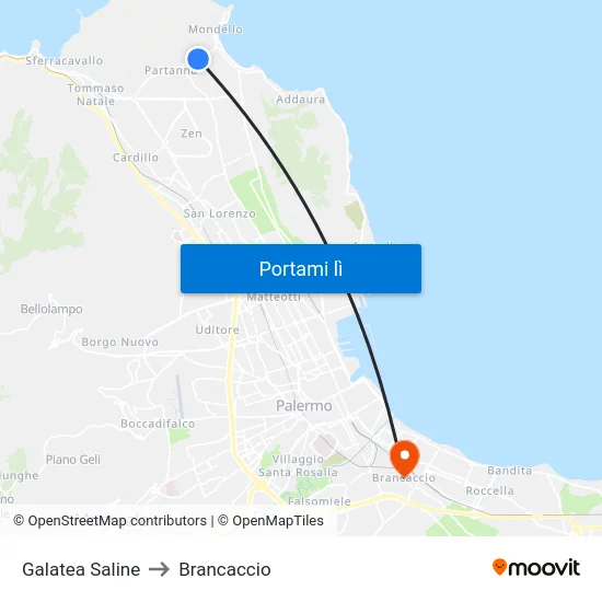 Galatea Saline to Brancaccio map