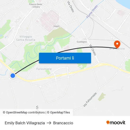 Emily Balch Villagrazia to Brancaccio map