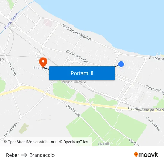 Reber to Brancaccio map