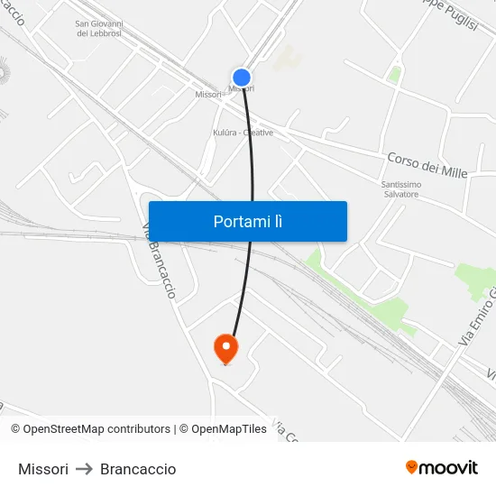 Missori to Brancaccio map
