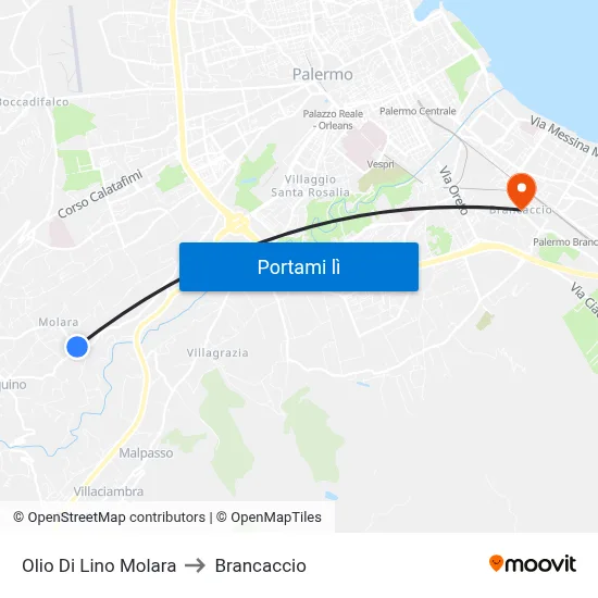 Olio Di Lino Molara to Brancaccio map