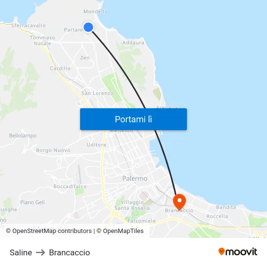 Saline to Brancaccio map