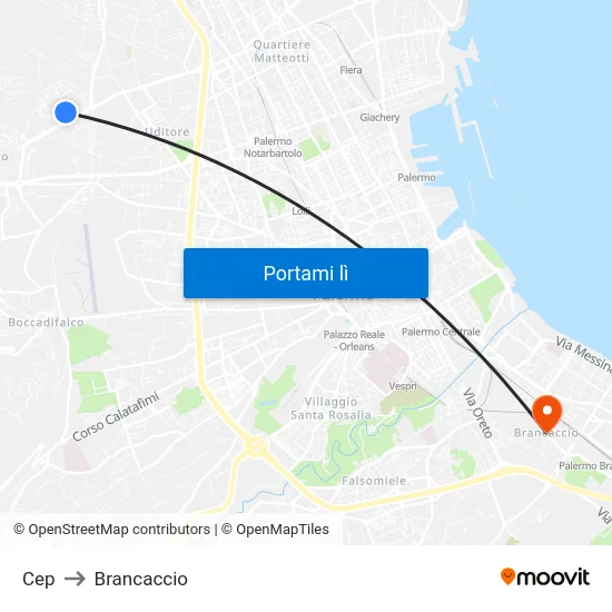 Cep to Brancaccio map