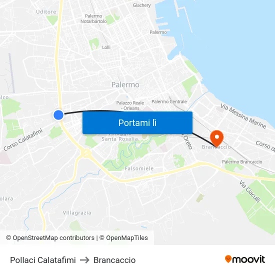 Pollaci Calatafimi to Brancaccio map