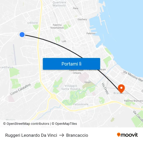 Ruggeri Leonardo Da Vinci to Brancaccio map