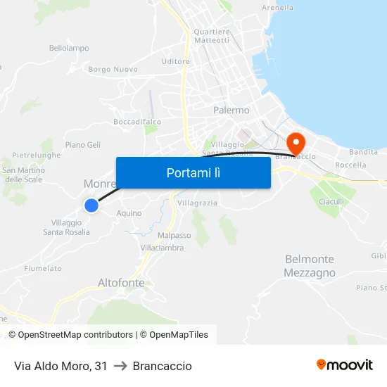 Via Aldo Moro, 31 to Brancaccio map