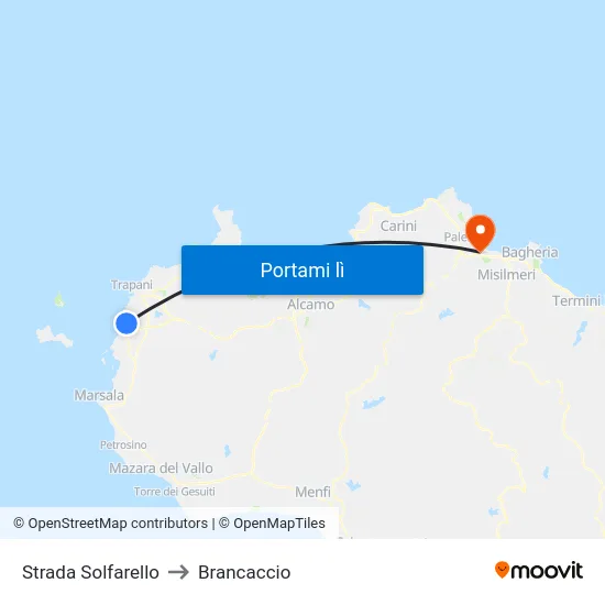 Strada Solfarello to Brancaccio map