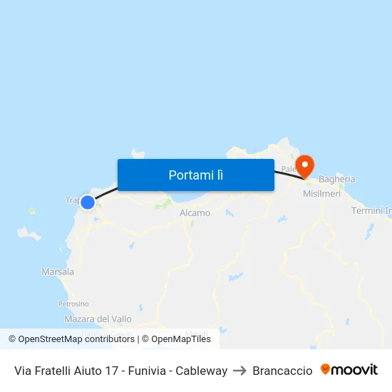 Via Fratelli Aiuto 17 - Funivia - Cableway to Brancaccio map