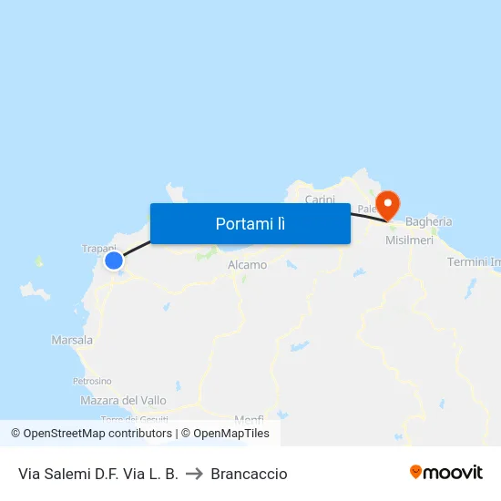 Via Salemi D.F.  Via L. B. to Brancaccio map