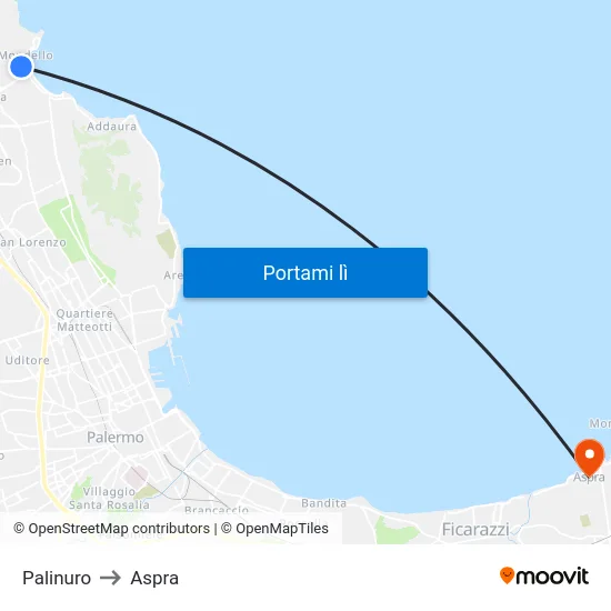 Palinuro to Aspra map