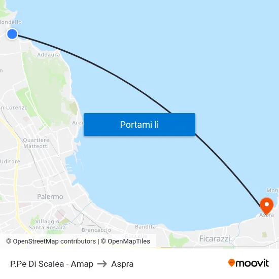 P.Pe Di Scalea - Amap to Aspra map