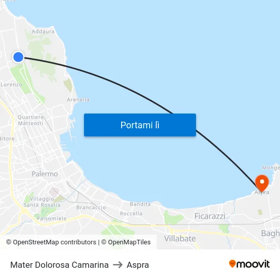 Mater Dolorosa Camarina to Aspra map