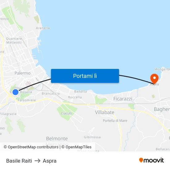 Basile Raiti to Aspra map