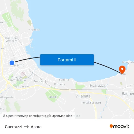 Guerrazzi to Aspra map