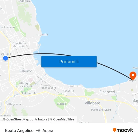 Beato Angelico to Aspra map