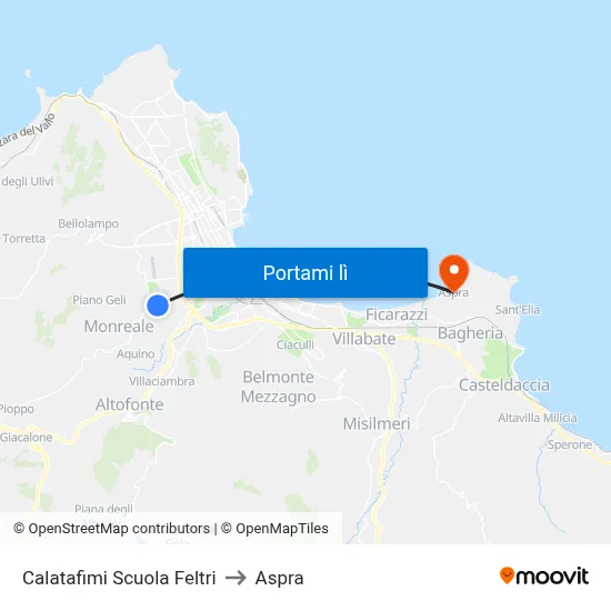 Calatafimi Scuola Feltri to Aspra map