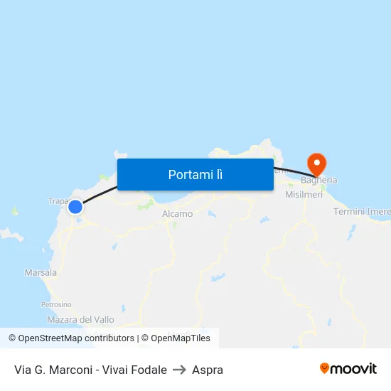 Via G. Marconi - Vivai Fodale to Aspra map