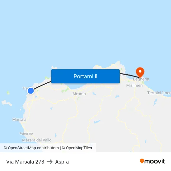Via Marsala 273 to Aspra map