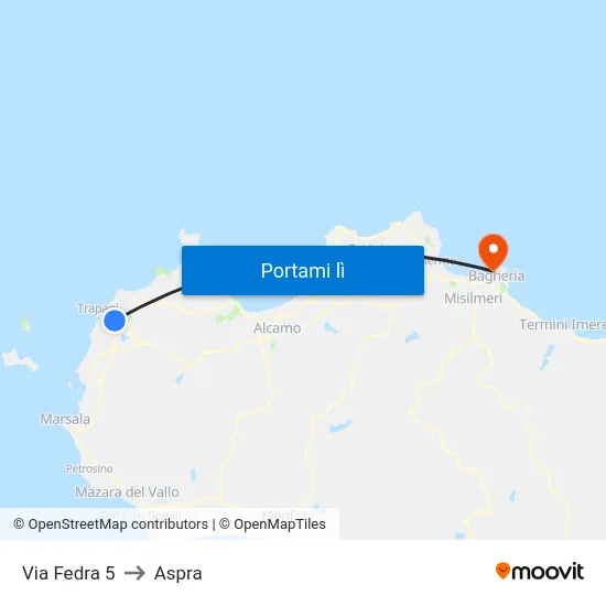 Via Fedra  5 to Aspra map