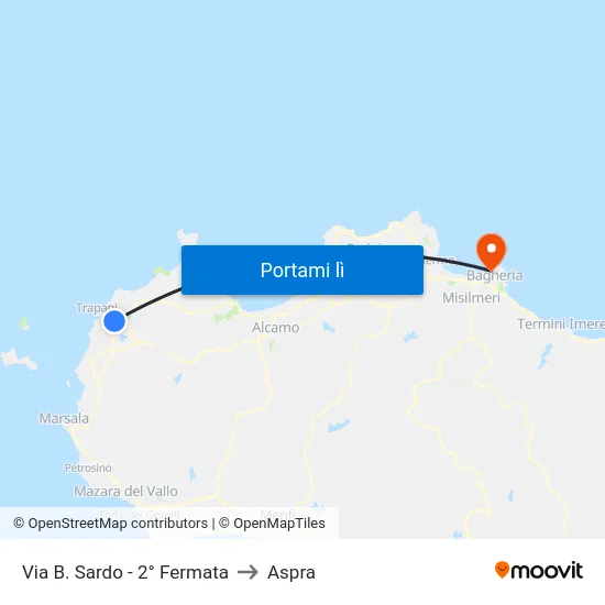 Via B. Sardo - 2° Fermata to Aspra map
