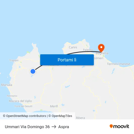 Ummari Via Domingo 36 to Aspra map