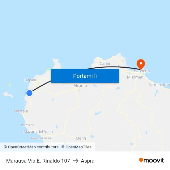 Marausa Via E. Rinaldo 107 to Aspra map