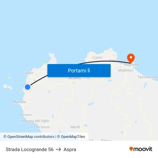 Strada Locogrande 56 to Aspra map
