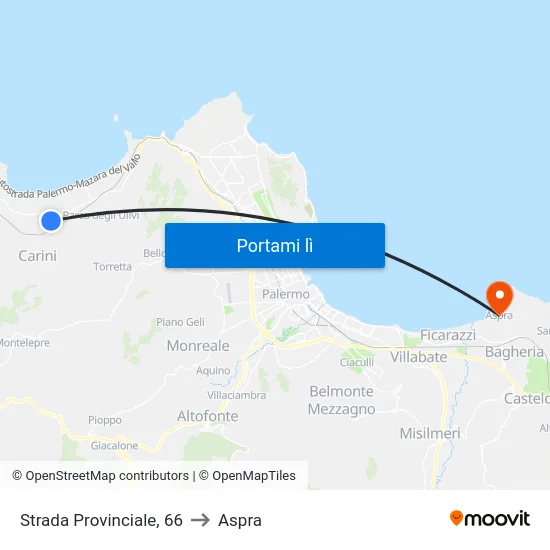 Strada Provinciale, 66 to Aspra map