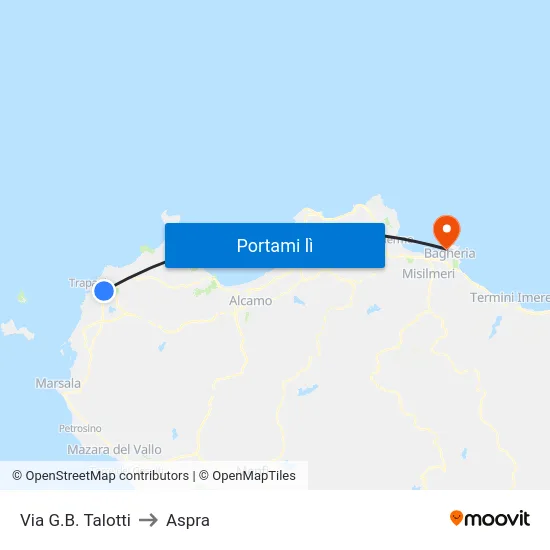 Via G.B. Talotti to Aspra map