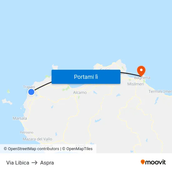 Via Libica to Aspra map