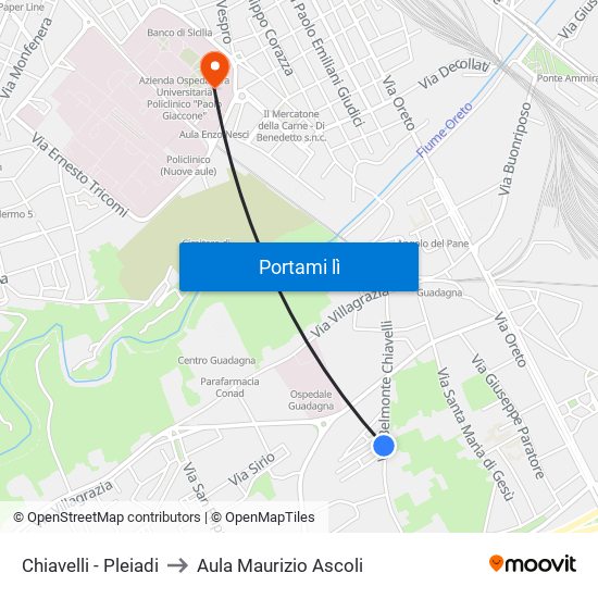 Chiavelli - Pleiadi to Aula Maurizio Ascoli map