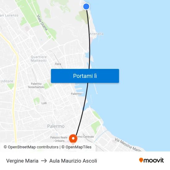 Vergine Maria to Aula Maurizio Ascoli map