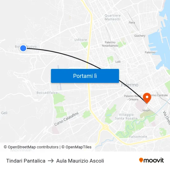 Tindari Pantalica to Aula Maurizio Ascoli map