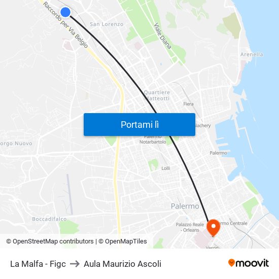 La Malfa - Figc to Aula Maurizio Ascoli map