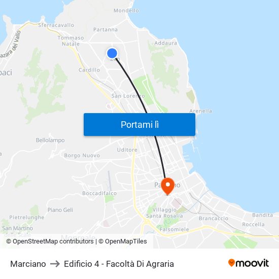 Marciano to Edificio 4 - Facoltà Di Agraria map