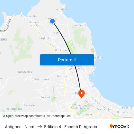 Antigone - Nicoti to Edificio 4 - Facoltà Di Agraria map