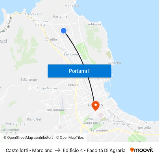 Castellotti - Marciano to Edificio 4 - Facoltà Di Agraria map