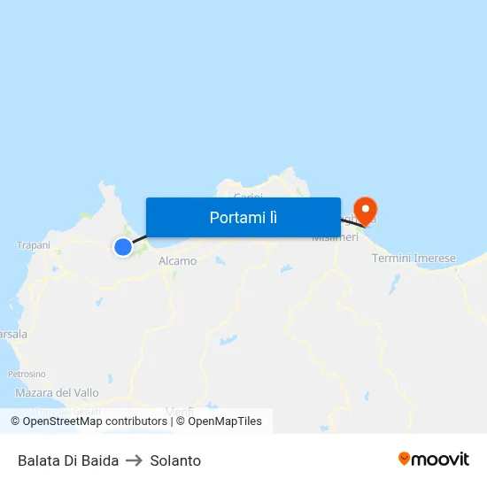 Balata Di Baida to Solanto map