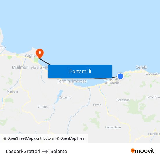Lascari-Gratteri to Solanto map