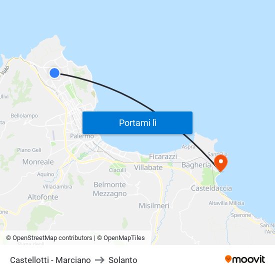 Castellotti - Marciano to Solanto map