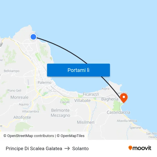Principe Di Scalea Galatea to Solanto map