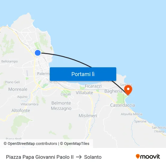 Piazza Papa Giovanni Paolo II to Solanto map