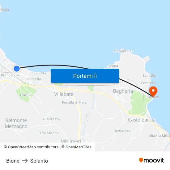 Bione to Solanto map