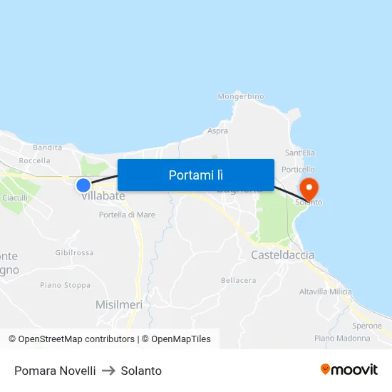 Pomara Novelli to Solanto map