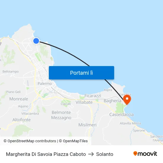 Margherita Di Savoia Piazza Caboto to Solanto map